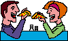 couple eating pizza linux