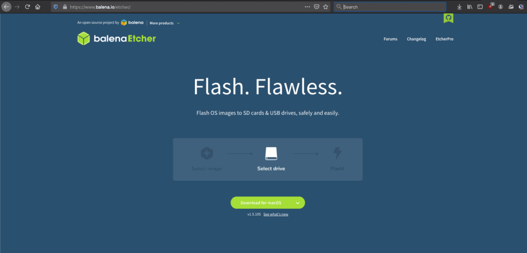 Downloading Balena Etcher