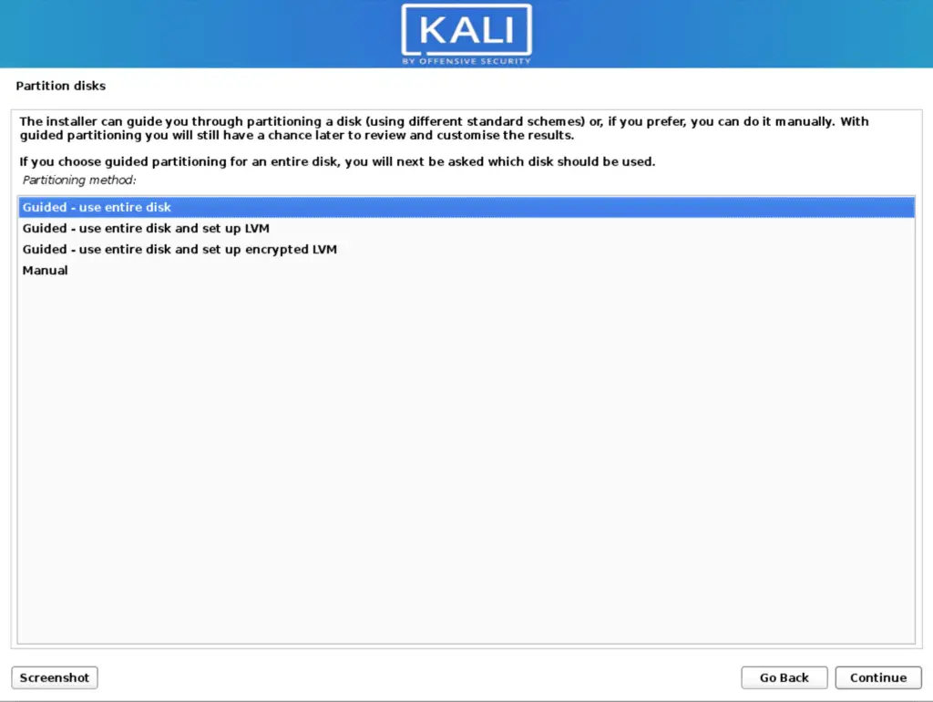 install kali 12