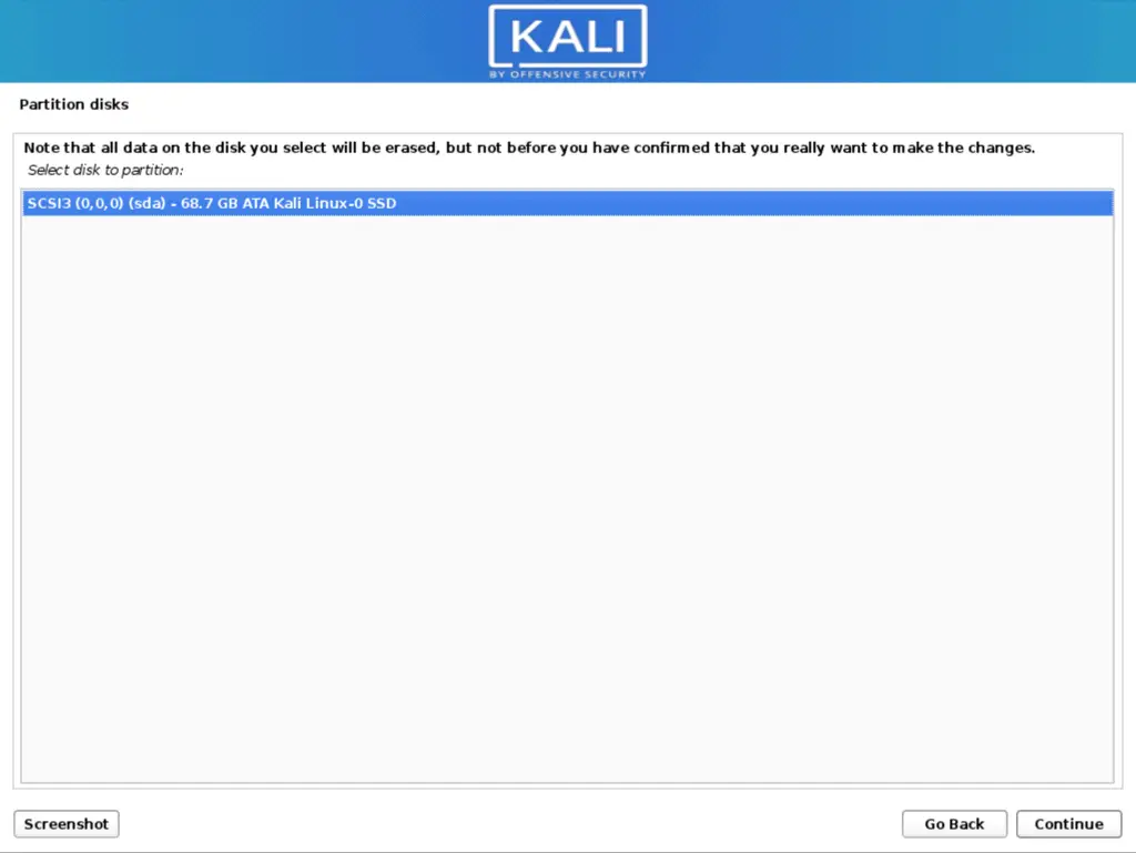 install kali 13