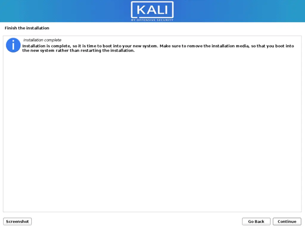 install kali 23