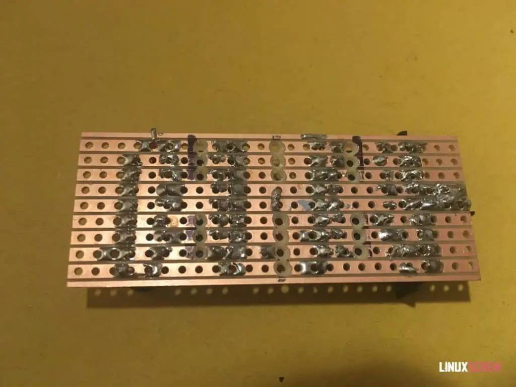 Stripboard underside