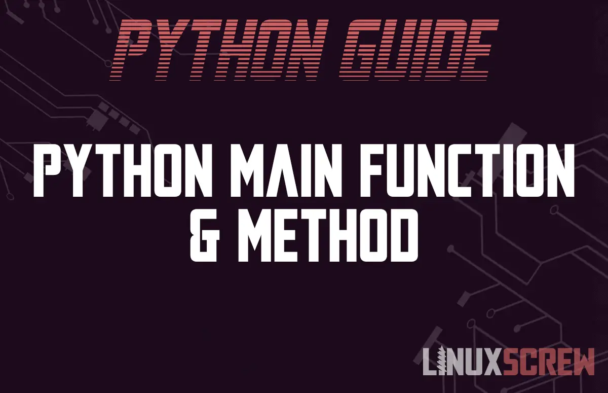 Python Main Function Method