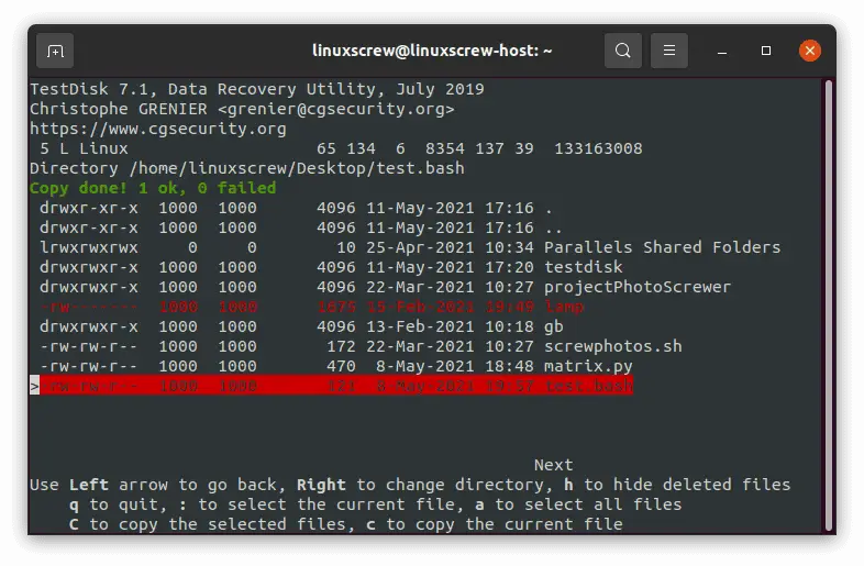 ubuntu recover deleted files 9