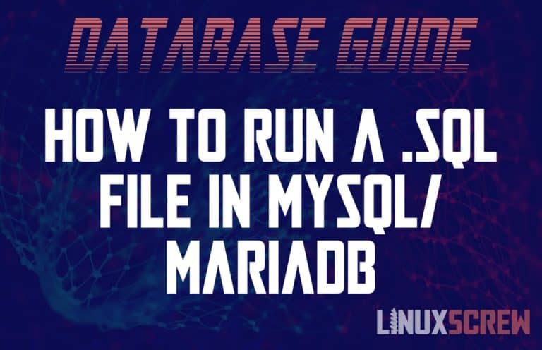 How To Run Mysql File