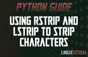 Python lstrip and rstrip Methods