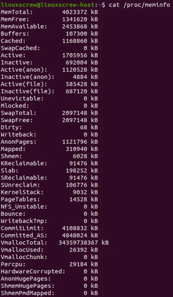 Linux Memory Usage