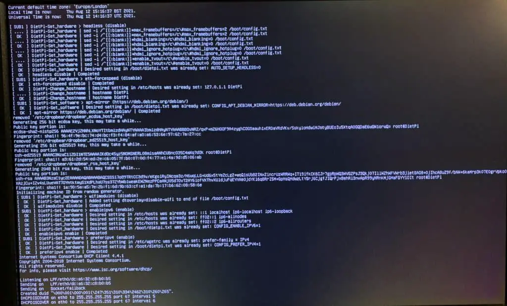 DietPi first boot - don't worry, this is normal.