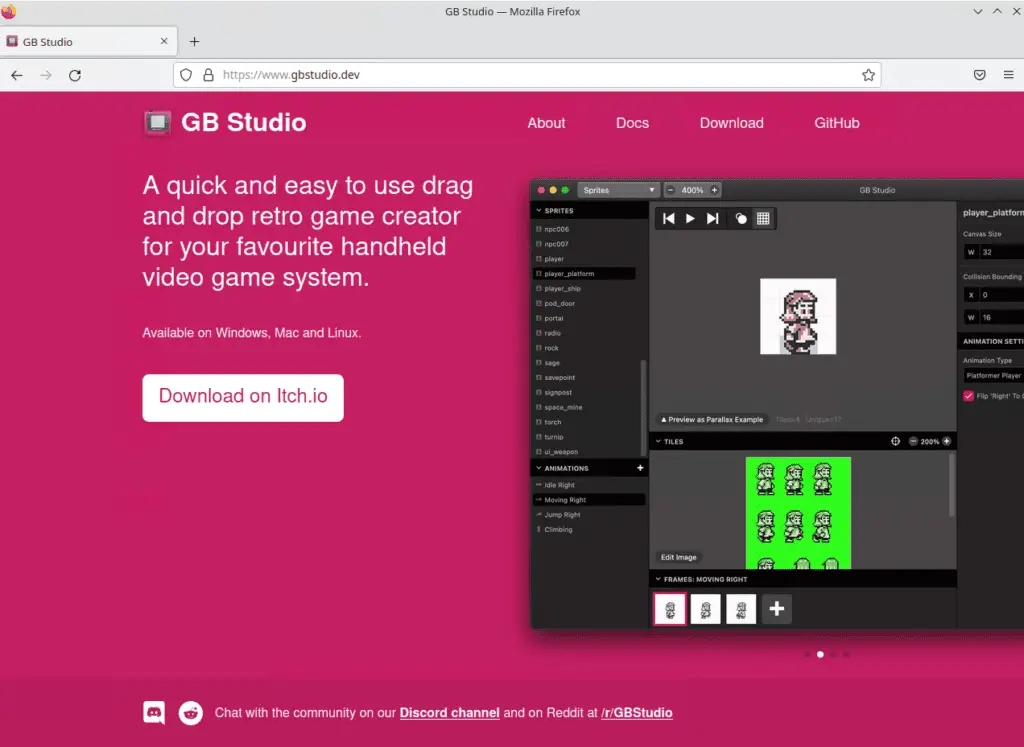 Download the installation package for Linux from the GB Studiio Website