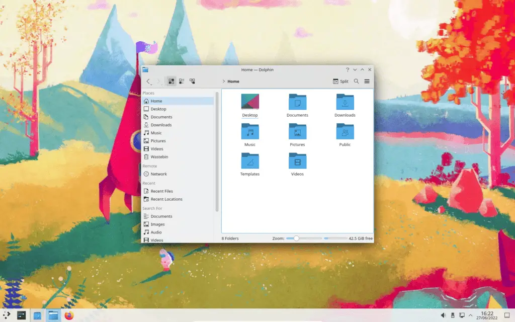 KDE's 'Dolphin' file manager is familiar and easy to use