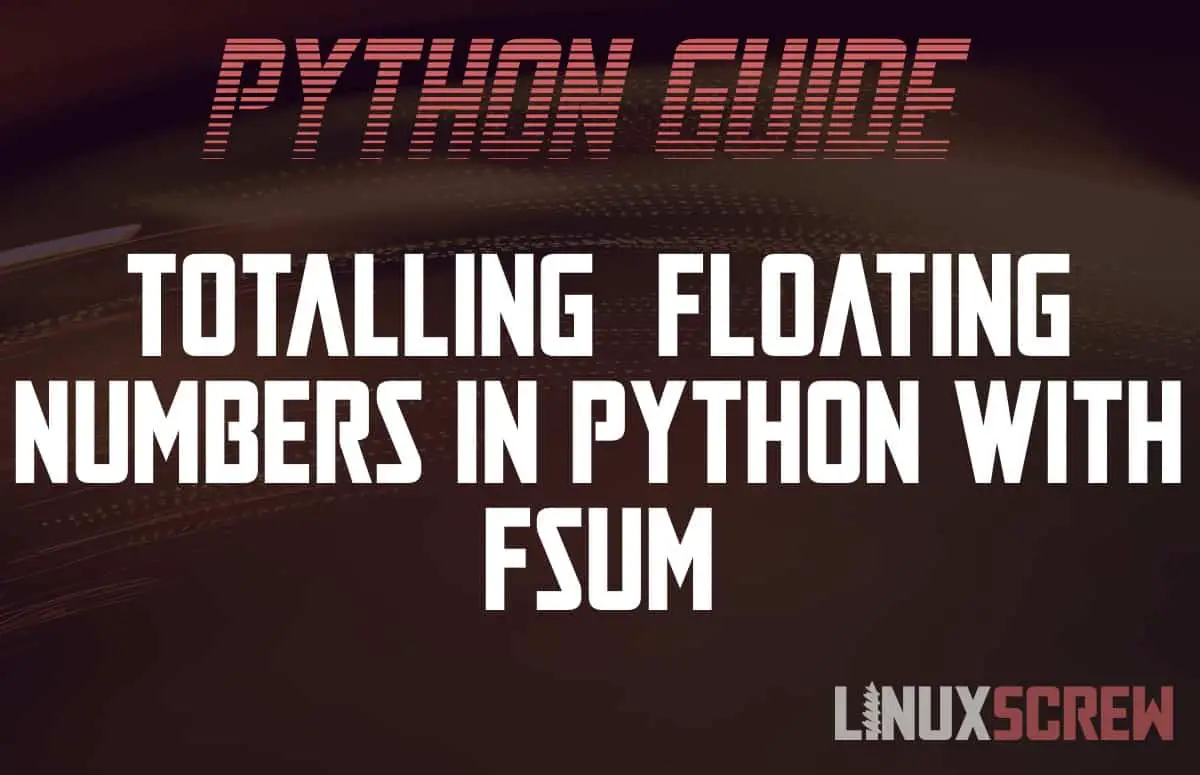 Summing floating point numbers Python fsum