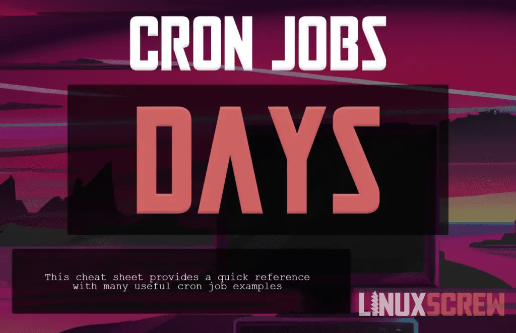 cron jobs days cheat sheet