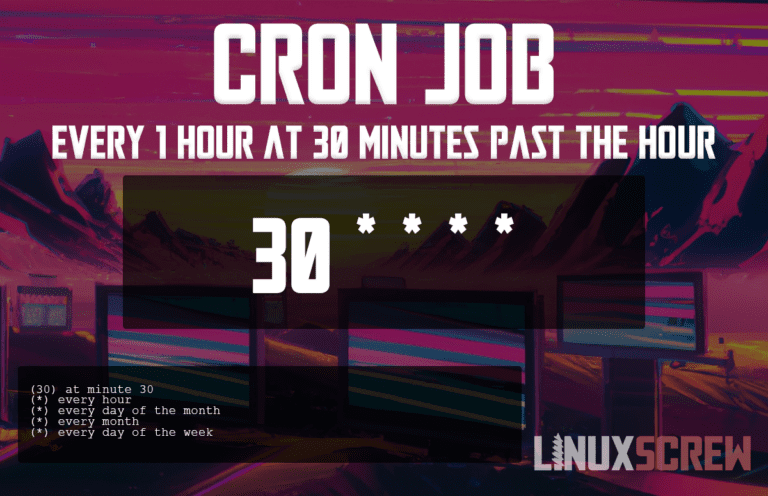 Cron Job Every 1 Hour At 30 Minutes Past The Hour Crontab 