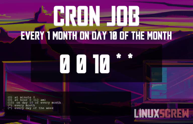 Cron Job Every 1 Month On Day 10 Of The Month Crontab 