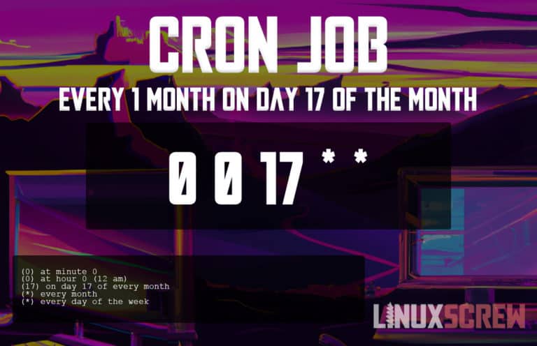 Cron Job Every 1 Month On Day 17 Of The Month Crontab 