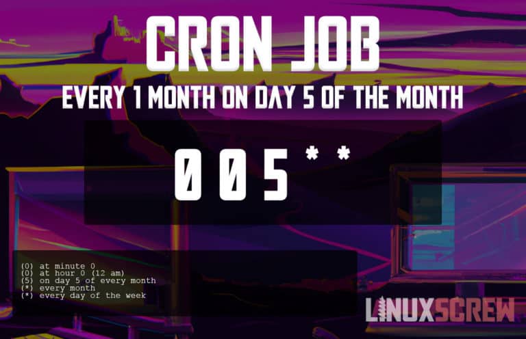 Cron Job Every 1 Month On Day 5 Of The Month Crontab 