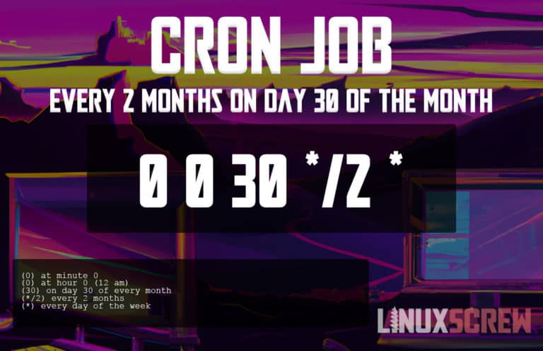 Cron Job Every 2 Months On Day 30 Of The Month Crontab 