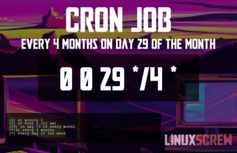 Cron Job Every 4 Months On Day 29 Of The Month Crontab 