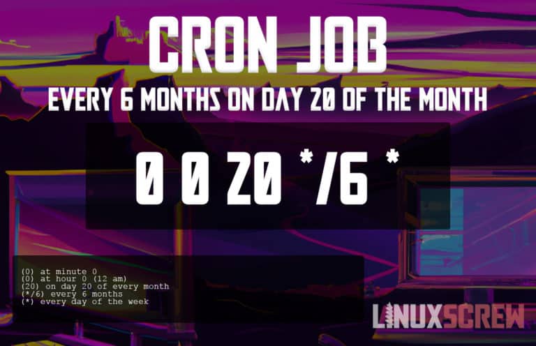 Cron Job Every 6 Months On Day 20 Of The Month Crontab 