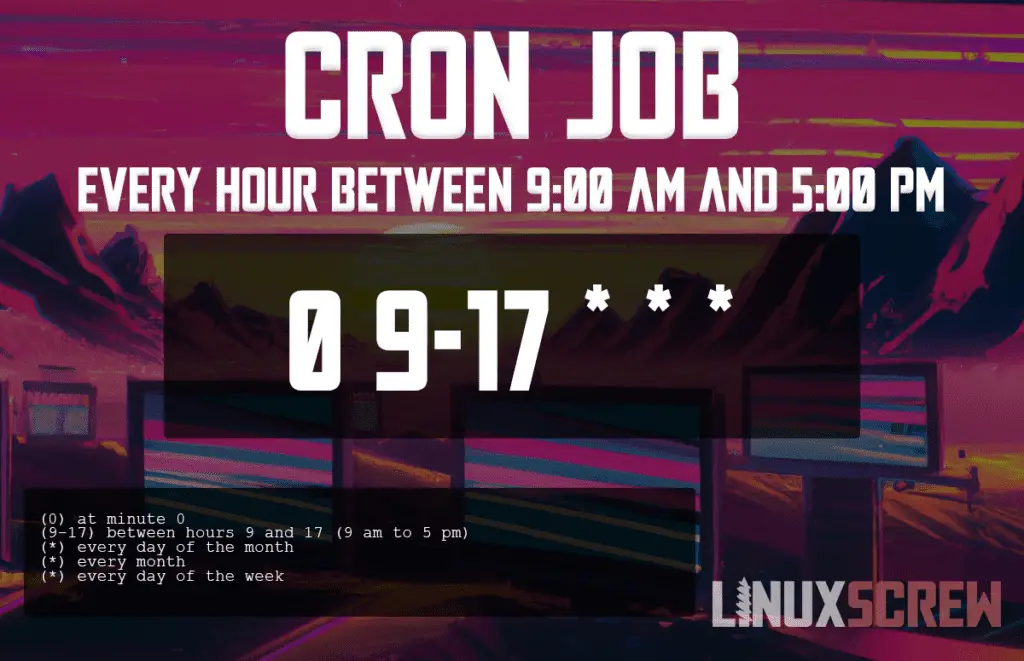 Cron Job Every Hour Between 900 am & 500 pm (Crontab)